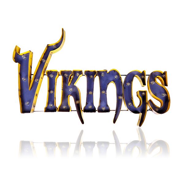 Minnesota Vikings Light-Up Recycled Metal Sign