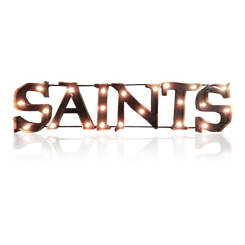 New Orleans Saints Light-Up Recycled Metal Sign, Multicolor
