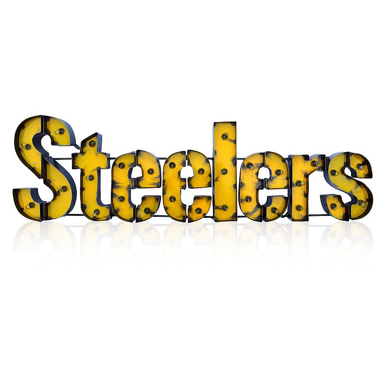 Pittsburgh Steelers Light-Up Recycled Metal Sign, Multicolor
