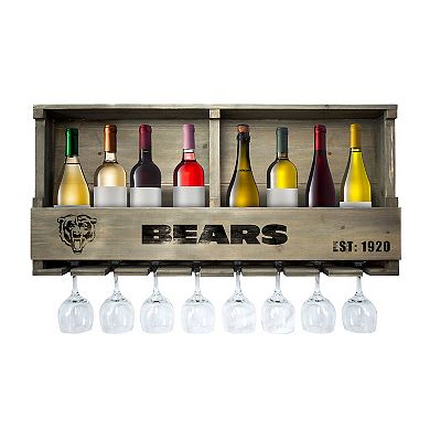 Chicago Bears Wine Bar Wall Shelf