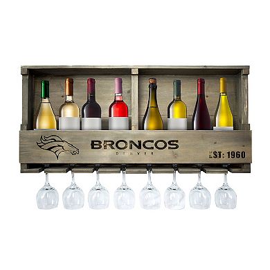 Denver Broncos Wine Bar Wall Shelf