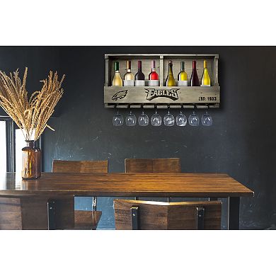 Philadelphia Eagles Wine Bar Wall Shelf