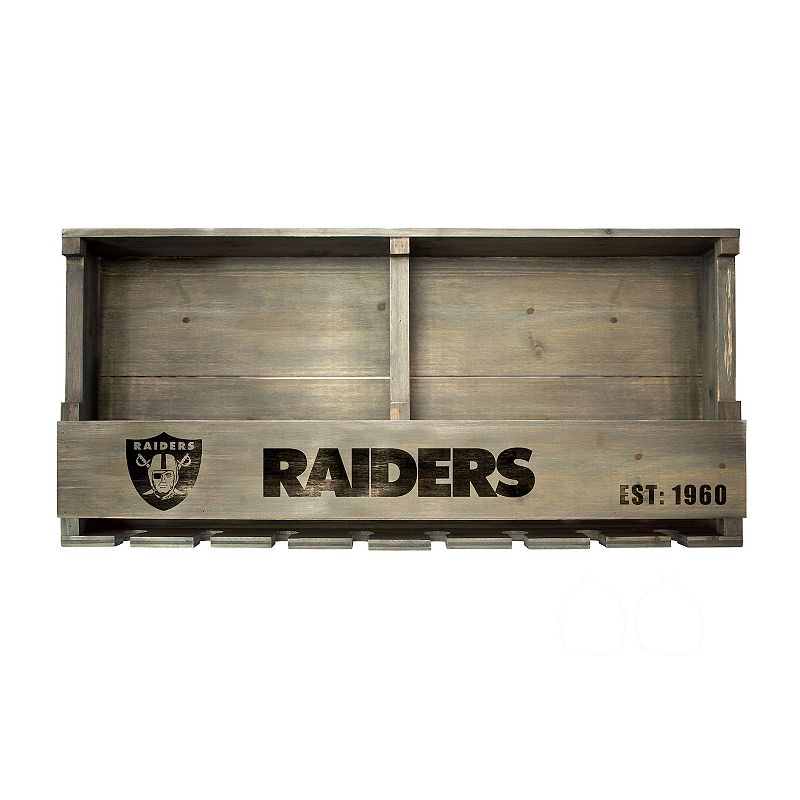 Las Vegas Raiders Wine Bar Wall Shelf, Grey