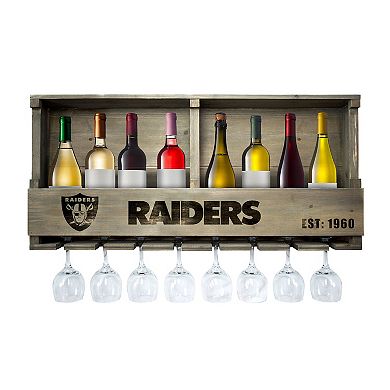 Las Vegas Raiders Wine Bar Wall Shelf