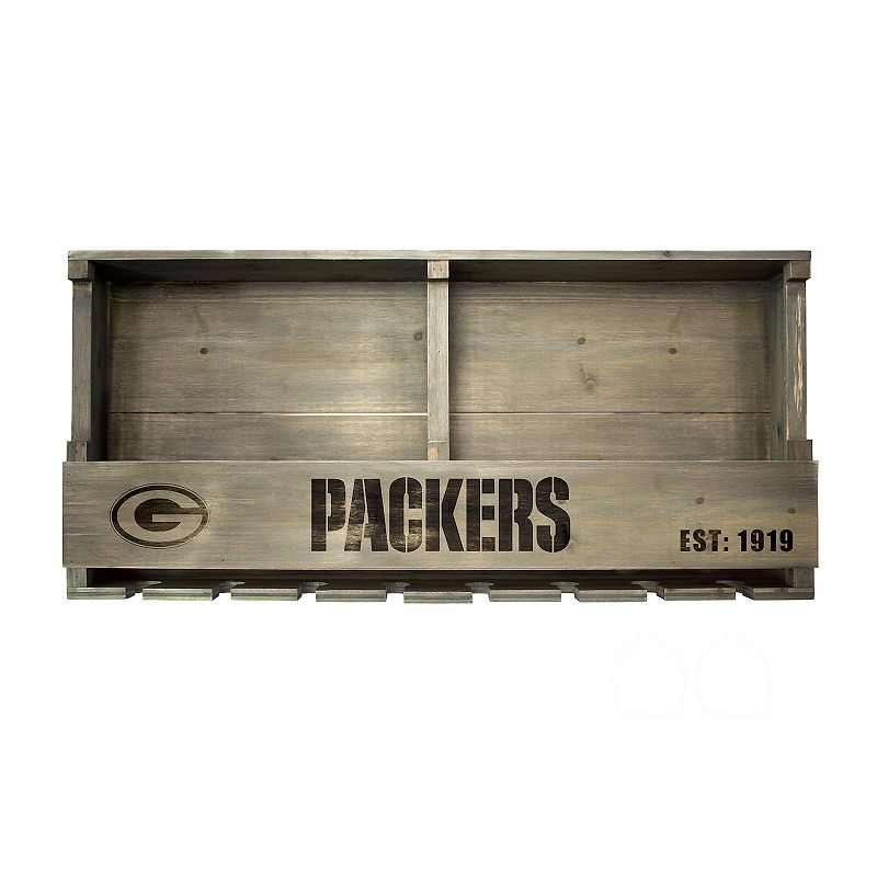 70288016 Green Bay Packers Wine Bar Wall Shelf, Grey sku 70288016