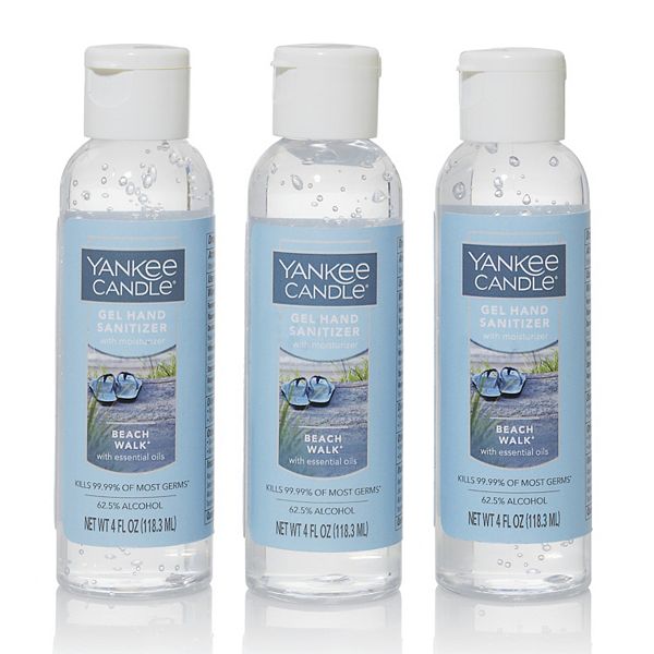 Yankee Candle Beach Walk Gel Hand Sanitizer with Moisturizer 3 (4 fl. oz.) Bottles