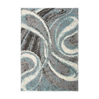 World Rug Gallery Swirl Shag Rug