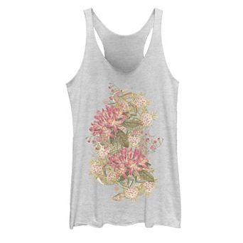 Juniors' Celestial Snake Floral Graphic Tank Top