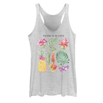 Juniors' Tropical Plants Graphic Tank Top