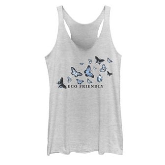 Juniors' Eco Butterfly Floral Graphic Tank Top