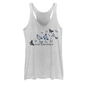 Juniors' Eco Butterfly Floral Graphic Tank Top