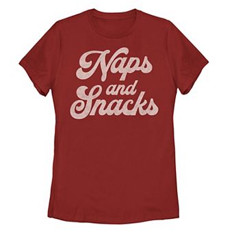 Juniors' Naps & Snacks Food Graphic Tee
