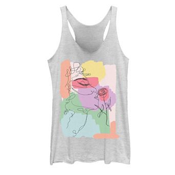 Juniors' Roses Line Art Graphic Tank Top