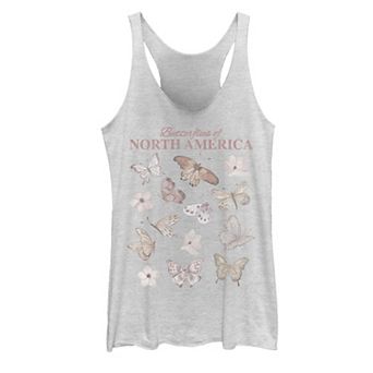Juniors' Watercolor Butterfly Chart Graphic Tank Top