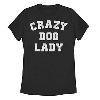 Juniors' Crazy Dog Lady Graphic Tee