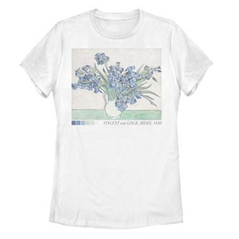Juniors' Irises Floral Graphic Tee