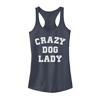 Juniors' Crazy Dog Lady Graphic Tank Top