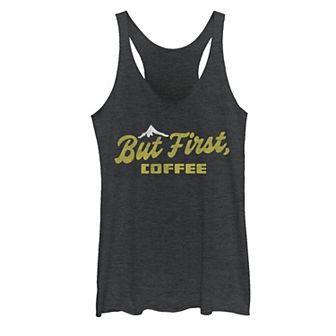 Juniors' But First Coffee Graphic Tank Top