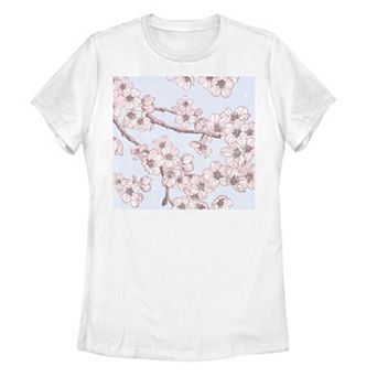 Juniors' Sakura Floral Graphic Tee