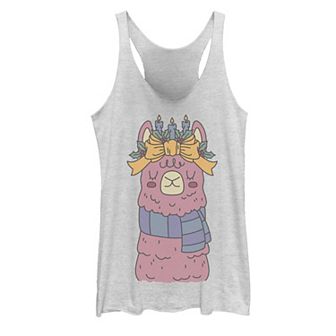 Juniors' Christmas Llama Holiday Graphic Tank Top