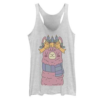 Juniors' Christmas Llama Holiday Graphic Tank Top