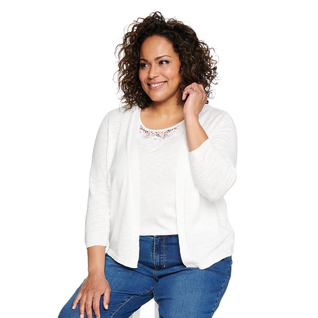 White plus shop size shrug