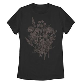 Juniors' Vintage Bouquet Floral Graphic Tee