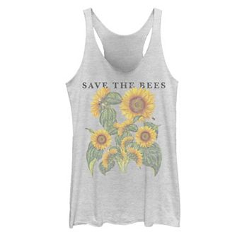 Juniors' Sunflower Bees Graphic Tank Top