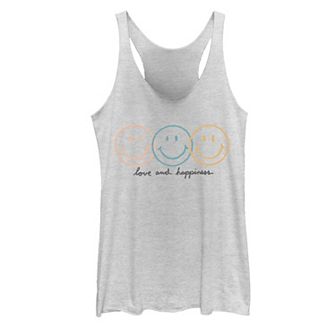 Juniors' "Love and Happiness" Line Art Tank Top