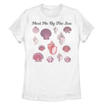 Juniors' Seashell Collection Beach Poster Tee