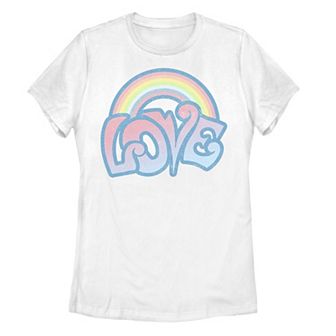 Juniors' Love Rainbow Graffiti Style Tee