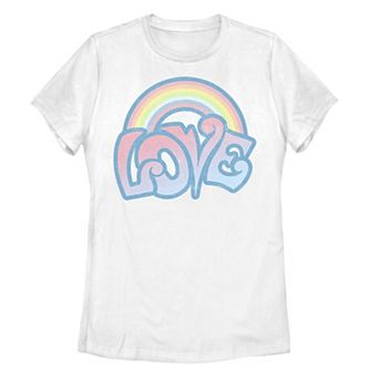 Juniors' Love Rainbow Graffiti Style Tee
