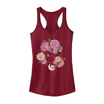 Juniors' Floral Space Geometric Graphic Tank Top