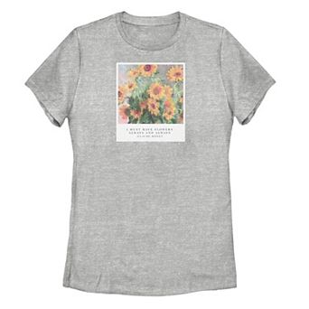 Juniors' Flower Artsy Graphic Tee