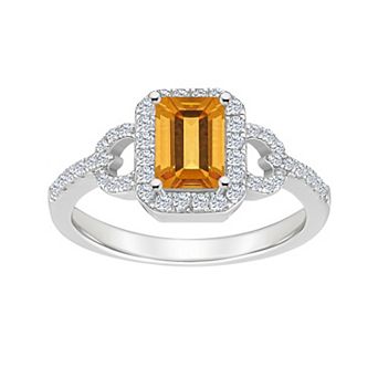 Celebration Gems Sterling Silver Citrine & White Topaz Accent Ring