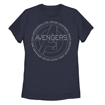 Juniors' Marvel Avengers Heroes Circle Graphic Tee