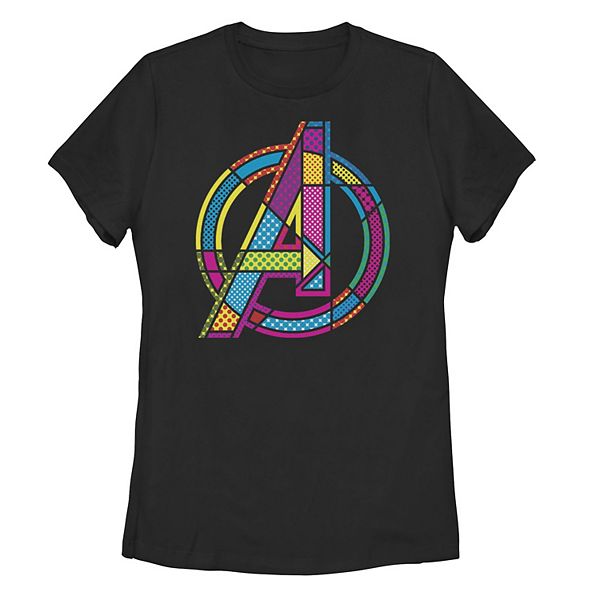 Juniors' Marvel Avengers Comic Pop Art Logo Graphic Tee