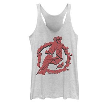 Juniors' Marvel Avengers Endgame Shattered Red Graphic Tank Top