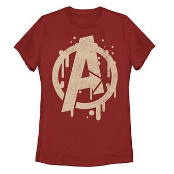 Juniors' Marvel Avengers Paint Drip Logo Graphic Tee
