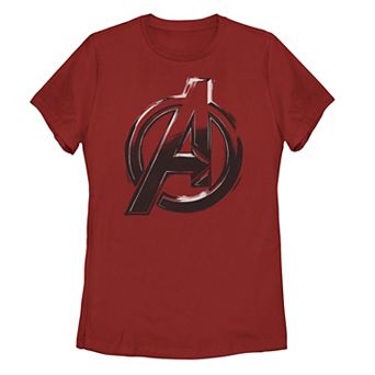 Juniors' Marvel Avengers Sketch "A" Logo Graphic Tee
