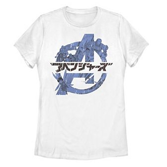 Juniors' Marvel Avengers Comic Anime Logo Graphic Tee