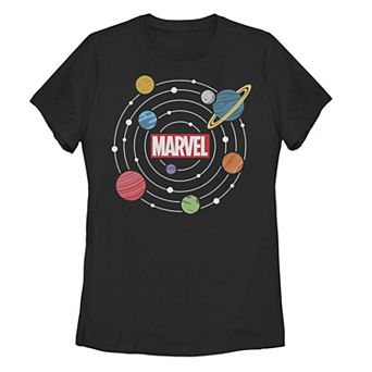 Juniors' Marvel Solar System Logo Graphic Tee