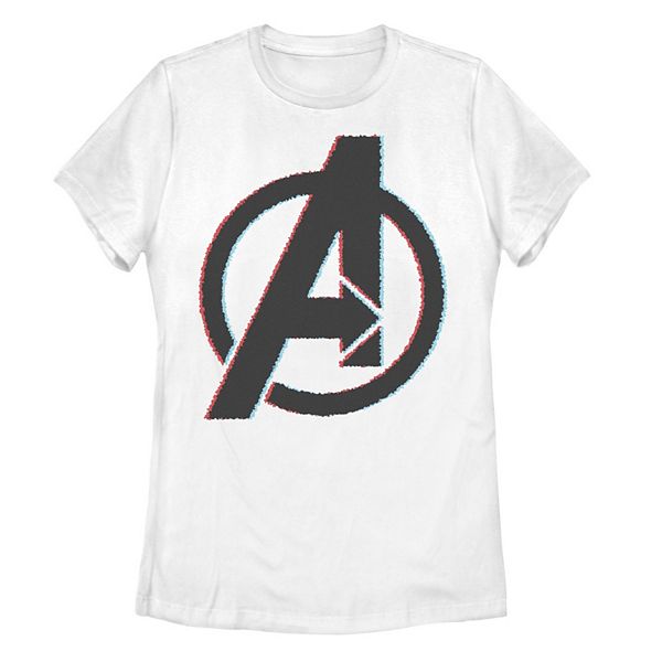 Juniors' Marvel Avengers 3D Color Pop Logo Graphic Tee