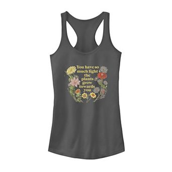 Juniors' Floral Positive Graphic Tank Top