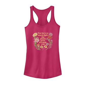 Juniors' Floral Positive Graphic Tank Top