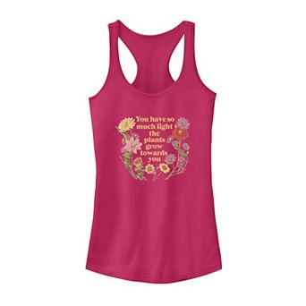 Juniors' Floral Positive Graphic Tank Top