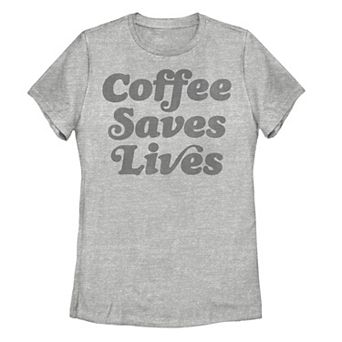 Juniors' Coffee Saves Lives Graphic Tee
