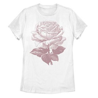 Juniors' Rose Floral Graphic Tee