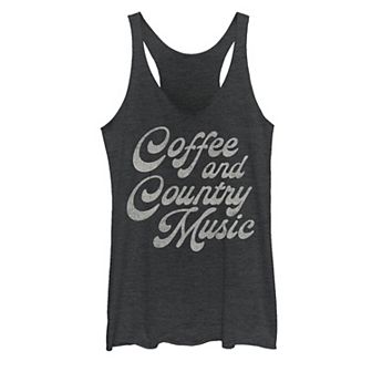Juniors' Country & Coffee Cowboy Graphic Tank Top