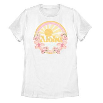Juniors' Tropical Hibiscus Graphic Tee